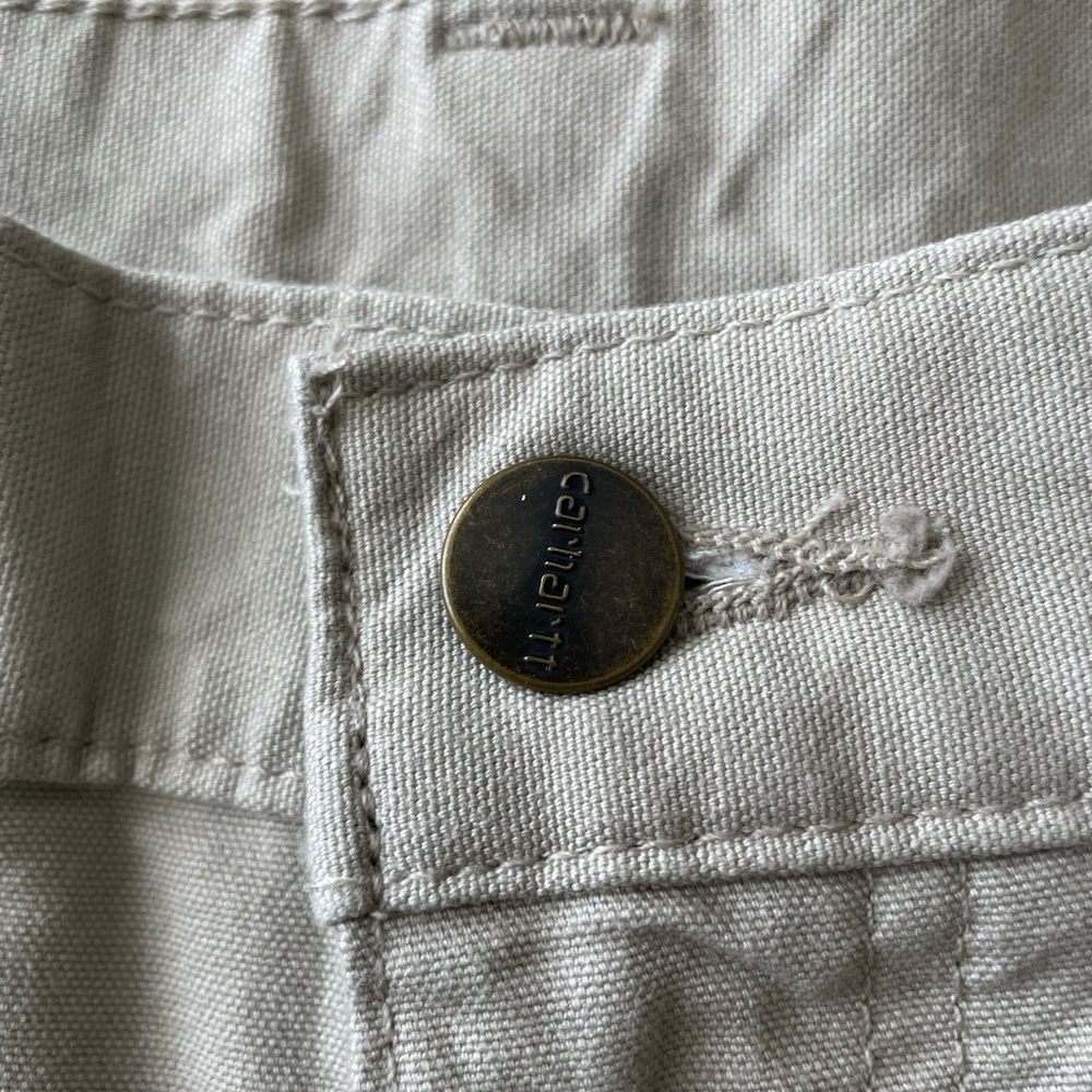 Carhartt Utility Work Pants Loose Relaxed Fit Canvas Khaki Tan 32X32 - Picture 5 of 12